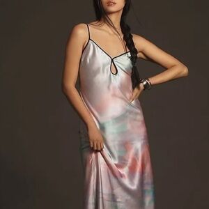 NEW Anthropologie Geisha Designs Watercolor Printed Slip Dress